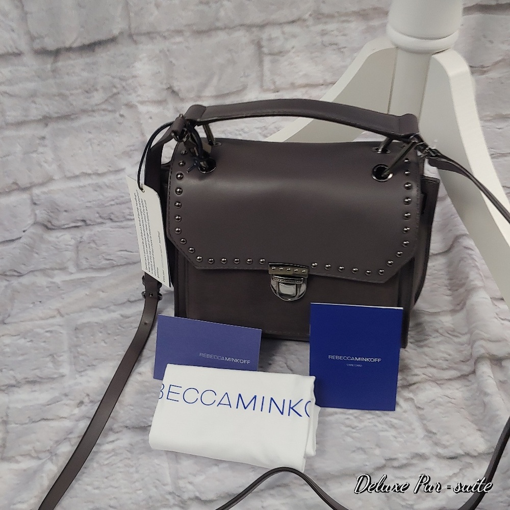 Rebecca Minkoff St. Tropez Grey Bag euc leather